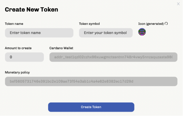 Bảng mô tả tiến trình tạo token